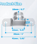 Tough As Nails Heavy Duty Stainless Steel Half Inch Pipe Strap Clamps Pack Of 50 M12 Two Hole U Bracket showing dimensions