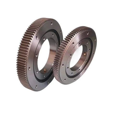 Heavy Duty External Gear Rotary Bearing For Hanging Turntables, dual sizes with gear teeth for low friction, built tough design.