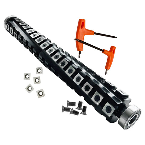 13 Inch Spiral Helical Cutterhead Upgrade For DeWalt DW735 DW735X Planer With Preinstalled Bearings and carbide inserts