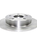 Side view of rear solid brake rotor with forged flange for precise fit induction hardened raceways multi lip seals guarding against water
