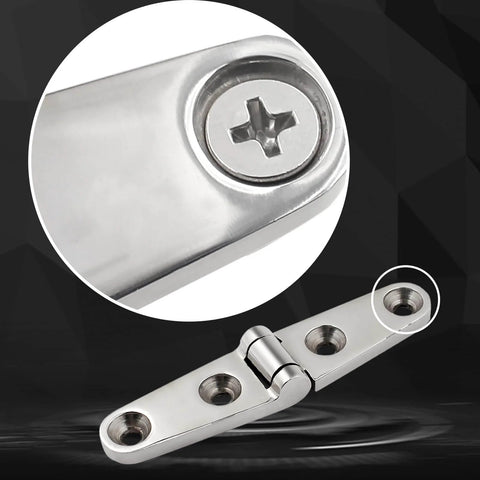 4 Pack 4 Inch By 1 Inch 316 Stainless Steel Boat Strap Hinges Marine Grade Butt Hinge With Screws Close-Up View