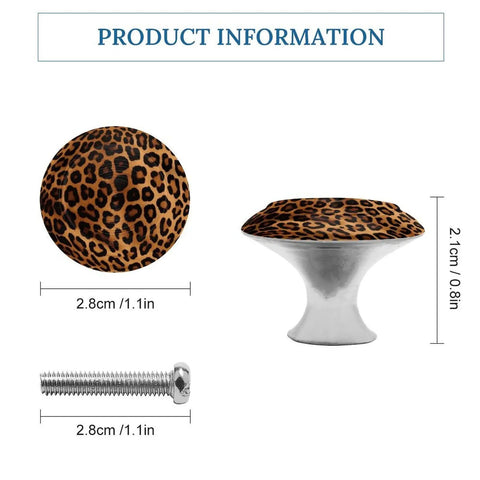 Dead Slick Stainless Steel Cheetah Leopard Round Cabinet Knobs And Hella Tough Metal Drawer Pulls For Modern Kitchen Cabinets And Closet Doors Rust Resistant Hardware Kit Includes Two Pieces with dimensions.