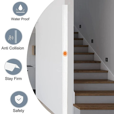 Heavy Duty Self Adhesive Wall Corner Protectors Peel And Stick Corner Guards for quick home refresh near stairway.