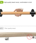 52 Inch Wood Handrail For Indoor Stairs With Wall Mount And Metal Brackets, Rock Solid Barrier Free Grab Bar For Elderly shown in beech wood