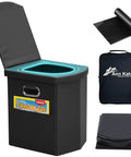 Upgrade XL Portable Toilet For Adults And Kids Extra Large Foldable Camping Toilet With Lid and accessories bag and mat.