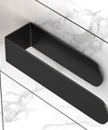 Black Stainless Steel Self Adhesive Hand Towel Bar For Wall Mount on marble surface, modern design, no drills needed.