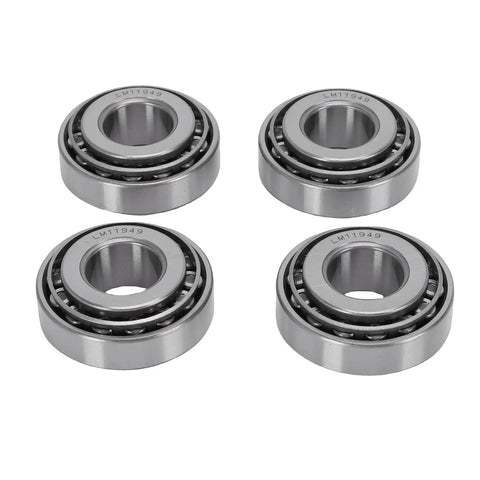 Durable Tapered Roller Bearing Kit For Trailer Wheel Hub 0.75 Inch Easy Install Tapered Inner And Outer Races Precision Fit Heavy Duty Trailer Axle Bearings For Smooth Quiet Operation, four steel bearings