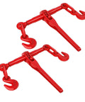 Beefy Heavy Duty Ratchet Chain Load Binder Set Nine Thousand Two Hundred Lbs Capacity Three Eighths To One Half Inch With Two Grab Hooks