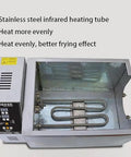Inside view of the Straight Up Dope Electric Coffee Bean Roaster And Nut Roasting Machine with stainless steel heating tube.