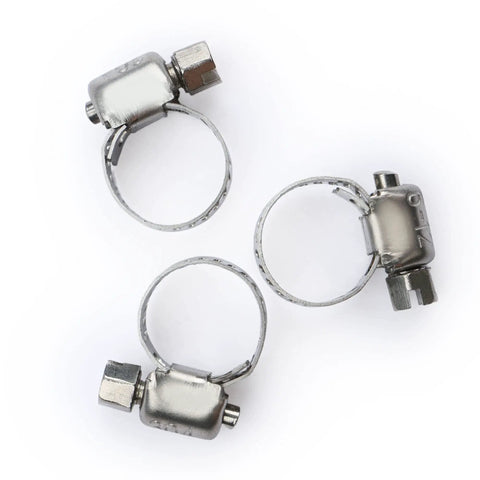 Heavy Duty 3/8 Inch Barb To 3/8 Female Npt Brass Fitting Set Rock Solid Plumbing Connectors, three metal hose clamps.