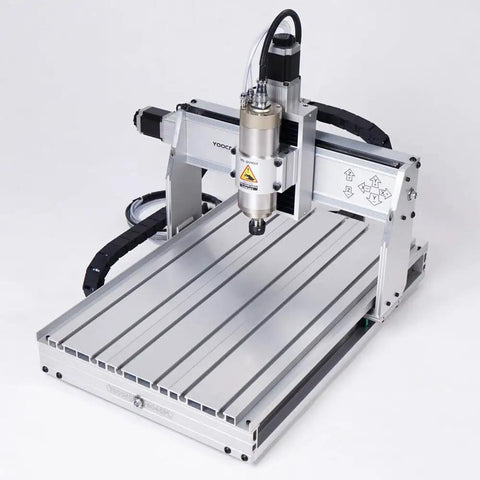 Heavy Duty 3 Axis Cnc Router 6040 Engraving Machine With A Kickass 2200 Watt Spindle and Hg20 Linear Rails on a Sturdy T Slot Table.