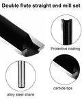 7 Piece Straight Router Bit Set With 1/4 Inch Shank Plunge Top Bearing Flush Trim Bits For DIY Woodworking Includes Cut Diameters 1/8 5/32 3/16 1/4 5/16 3/8 1/2 Inches And Heights 1/2 3/4 1 1-3/16 Inches, alloy steel shank with carbide tips