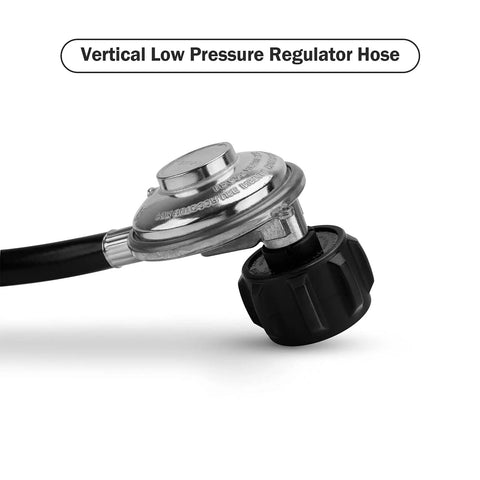 Rugged 4 Foot Vertical Propane Hose With Low Pressure Regulator For LP Gas Grills Heaters And Fire Pits QCC1 Type 1 Connection