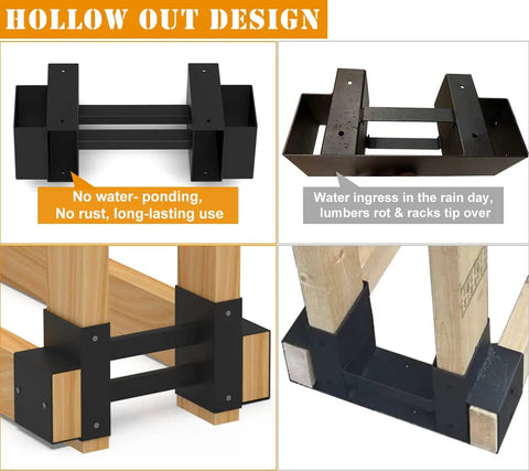 Outdoor Firewood Rack Brackets Kit For Quick Wood Piling And Storage Adjustable Log Stacking Stand For 2x4 Lumber.