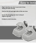 Sun Visor Clip Retainer Replacement For Car Interior Two Pack OEM 95994975 95994976, easy install features displayed.