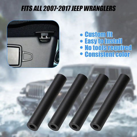 Car Sun Visor Repair Kit 4Pcs Rubber Visor Tubes For Driver And Passenger Side Auto Sun Visor Pipe Replacement Accessories