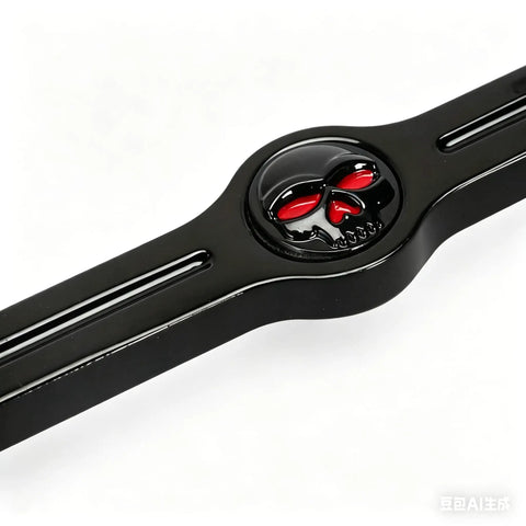 Chrome Finish Gear Shift Linkage For Harley Electra Glide Street Glide Road Glide Touring Cruisers Compatible 1980 To 2018 Rust Resistant With Upgraded Threading Fits FLHTC Softail Deluxe And More. Black gear shift linkage with skull emblem and red eye detail