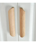 Wooden Cabinet Drawer Pull Handles For Wardrobes And Furniture Knobs With Natural Wood Grain Finish Easy Install Screws Included Built To Last