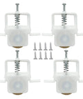 Four Pack Heavy Duty Sliding Screen Door Rollers With Spring Loaded Mechanism And White Housing for smooth glide and easy installation.