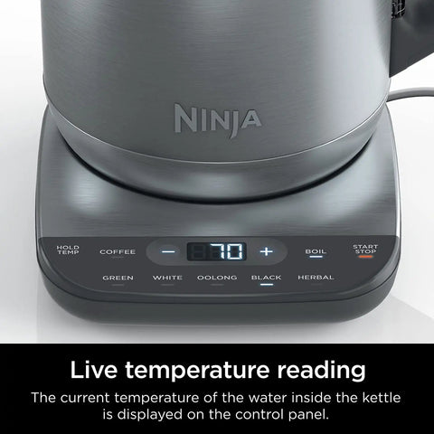 Control panel of Precision Temperature Electric Kettle With 1500W Fast Boil 7 Cup Capacity BPA Free Stainless Hold Temp Setting And 7 Presets
