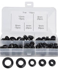 105 Piece Rubber Grommet Set For Wiring, Plumbing, And Cables, Guards Wires From Friction, Built Tough Rubber Construction, Five-Size Variety For Easy Replacement And DIY Projects. 105-piece black rubber grommet kit in case, 4mm-10mm sizes