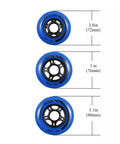 Inline Skate Wheels 80mm 24mm Deep Sea Blue Four Pack With Optional Bearings Spacers And Washers Durable Replacement