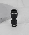 20 Pack 6mm to 8mm Black Straight Reducer Push to Connect Pneumatic Fittings Quick Release Air Connectors shown vertically