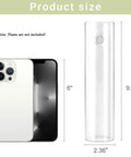 Glass Tube Propagation Station Hanging Vase Set - 4 Cylinder Wall Planters showing size comparison with smartphone