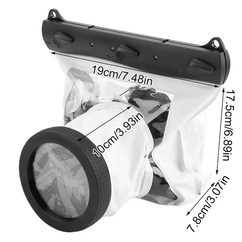 Waterproof Underwater DSLR Housing Case For Canon And Nikon Cameras 20 Meter Depth Floating Sealed Cage with measurements