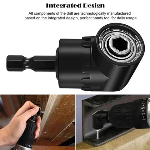 105 Degree Angle Socket Adapter 3 Piece Black Extension Kit with integrated design for manual and power tools in narrow spaces.