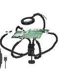 Multi Arm Third Hand Soldering Station With Eight Flexible Gooseneck Arms Desk Clamp Holder for PCB Welding Repair and DIY Projects