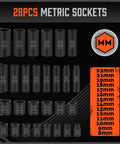 Heavy Duty 50 Piece Three Eighth Inch Drive Impact Socket Set With SAE And Metric Sizes Six Point Chrome Vanadium Sockets