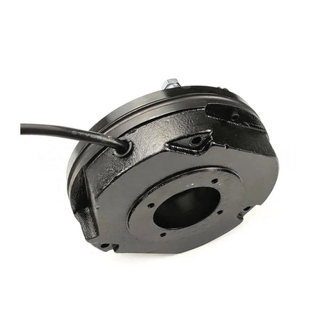 Side view of black BN12 de-energized electromagnetic brake with attached cable, 32–40 Nm