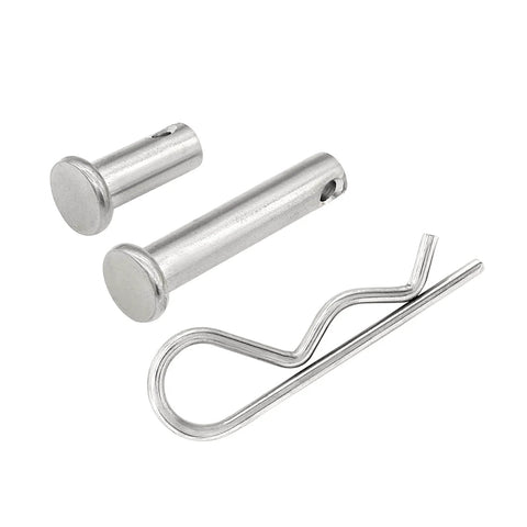 12Pcs 304 Stainless Steel M3 X 65 And M8 Clevis And Hitch Pin Assortment Kit showing single hole clevis and cotter pins
