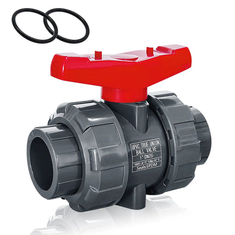 1 Inch PVC Union Ball Valve True Union Full Port With EPDM O Ring No Fuss Slip Socket