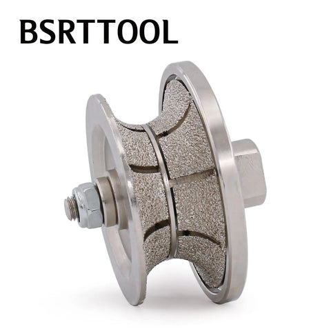 Diamond Router Bit 1-1/4 Inch Full Bullnose Profiler Wheel Vacuum Brazed For Granite Concrete Marble Stone 5/8-11 Thread Pro Grade Edge Shaping Tool Kit close-up