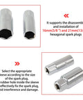 Universal Spark Plug Socket Wrench Set With T Handle Go To Tool For 16mm Five Eighths And 21mm Thirteen Sixteenths Spark Plugs Easy Remover And Installer For Motorcycles Small Engines And Lawn Mowers