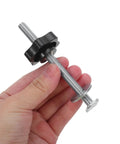 Hand holding Four Star Shaped T Track Knobs With Stainless Bolts And Washers, Ergonomic Grippy Hand Knobs For Woodworking Fixtures And Jigs