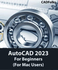 Cover of Mac Friendly CAD Software 2023 For Beginners Easy Start Guide with graphic of a ball bearing and technical drawings.