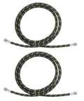Two Pack Braided Airbrush Hoses Five Point Nine Feet With One Eighth Inch Twist Fittings For Nail Techs Spray Painters And Model Makers Ensuring A No Fuss Hookup Daily in black with yellow accents.