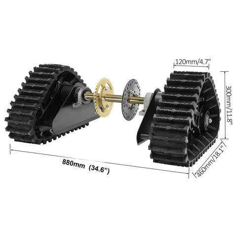 Rear Axle Track Assembly Kit 880mm 35 Inch for Go Karts Buggy Quad UTV ATV Snow Sand Beach Snowmobile DIY Builds Heavy Duty Track System Complete Assembly