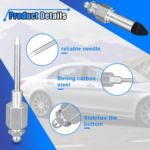 Pro Grade Grease Gun Needle Kit 7 Pieces With 5 Nipples 1 Needle Dispenser And 1 Rubber Joint Nipple in use, carbon steel
