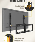 Heavy Duty Tilting TV Wall Mount For 37 To 90 Inch Flat Screens Up To 132 Pounds With Rock Solid Steel Brackets displaying double hook design.