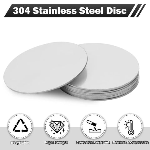 10 Pcs 304 Stainless Steel Discs 30mm Diameter 2mm Thick Flat Round Blank Metal Plates displayed with features