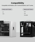 Bambu Lab X1 and P1 series 3D printers compatibility with Hardened Steel Extruder Gear For P1 Series 3D Printers displayed
