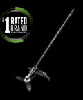 12 Inch Brush Cutter Attachment For 56V Multi Head System With 3 Tooth Steel Blade, carbon fiber shaft, on black background
