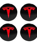 4 Pack Aluminum Waterproof Wheel Cover Center Emblem Sticker For Tesla Model 3 And Model Y 56mm Hubcaps 4 Pieces