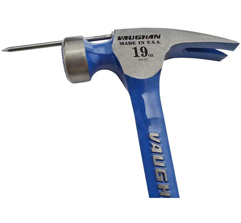 California Framer Steel Eagle Hammer With Milled Face 19-Ounce, Shock-Block Absorption, Slip-Resistant Grip, Made In The USA, side view