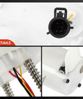 Electric Fuel Pump Module Assembly For Jaguar S Type Xj8 Vanden Plas Right Side showing 4 pin connector and wiring details.