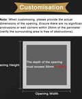 Note on customisation for Solid Removable Air Vent Grille Cover dimensions, indicating height and width requirements.